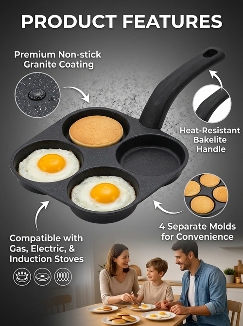 The LUX QuadCook Pro 4-Cup Nonstick Egg & Pancake Pan